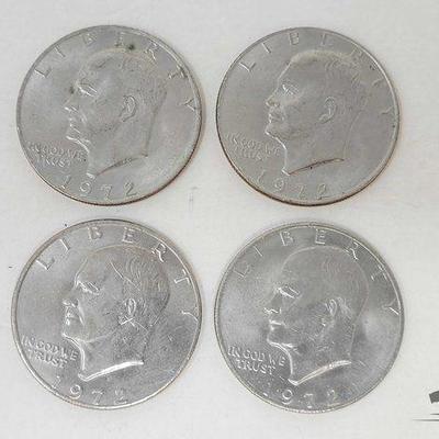 #1410 • (4) 1972 Eisenhower Dollar Coins
