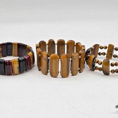 #1002 • (3) Tigers Eye Bracelets, 203g
