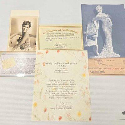 #1963 • Mae West & Lena Home Signed Items
