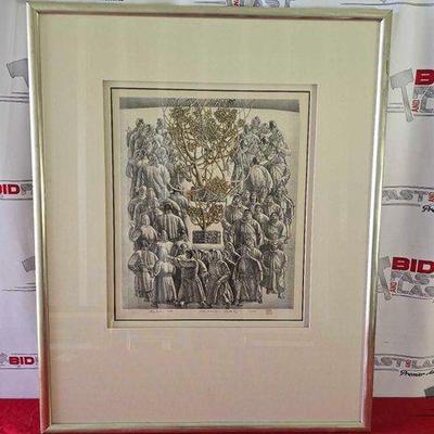 #2108 • Signed Zhang Minjie Framed Artwork
