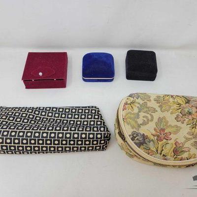 #1957 • (3) Jewelry Boxes & (2) Pouches
