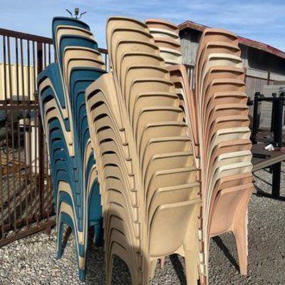 #90000 • (4) Stacks of Plastic Chairs
