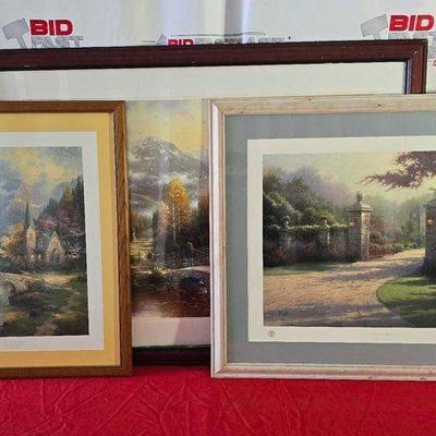 #2140 • (3) Thomas Kinkade Signed Limited Edition Framed Prints
