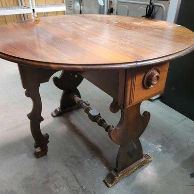 #15004 • Wood Drop Leaf Table
