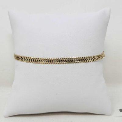 #723 • 14k Yellow Gold Fox Tail Chain Bracelet, 3g
