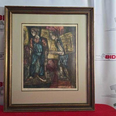 #2176 • "Bread Carriers" Signed Irving Amen Framed Print
