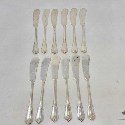 #1925 • (12) Sterling Silver Wallace Butter Knives, 324g
