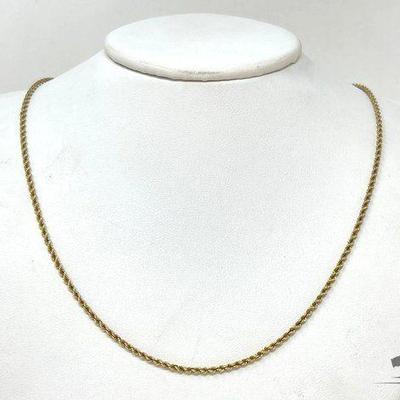#711 • 14k Yellow Gold Twisted Rope Chain, 9g
