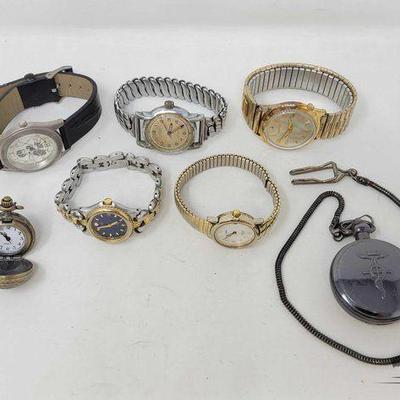 #1113 • (6) Watches & (2) Pocket Watches
