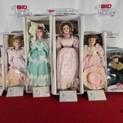 #2294 • (5) Court of Dolls and (1) 1997 Victorian Rose Collection Porcelain...
