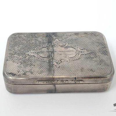 #924 • Sterling Silver Engraved Jewelry Box, 94g
