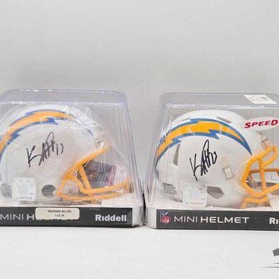 #1824 • (2) Chargers Keenan Allen Signed Riddell Mini Helmets

