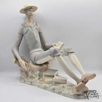 #2256 • Llardó Don Quixote Reading Porcelain Sculpture
