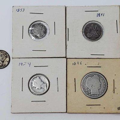 #1402 • (5) 1853-1943 U.S. Coins
