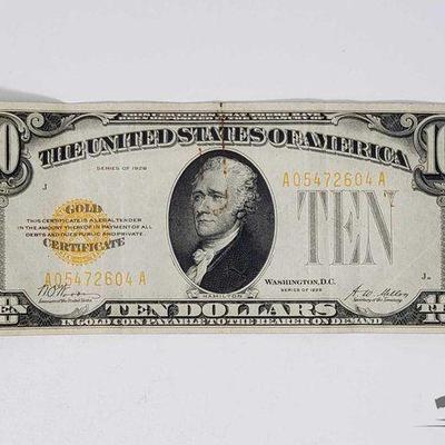 #1511 • 1928 U.S. Gold Certificate $10 Banknote
