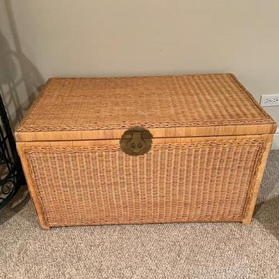 Wicker storage trunk