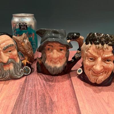 Loads of Toby jugs, character jugs in all sizes from Royal Doulton, Sterling and Artone—Winston Churchill, Falstaff, Neptune, pirates,...