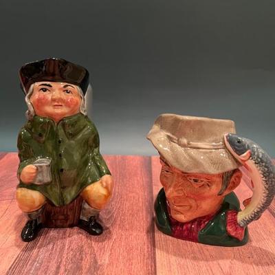 Loads of Toby jugs, character jugs in all sizes from Royal Doulton, Sterling and Artone—Winston Churchill, Falstaff, Neptune, pirates,...