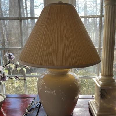 White ceramic table lamp