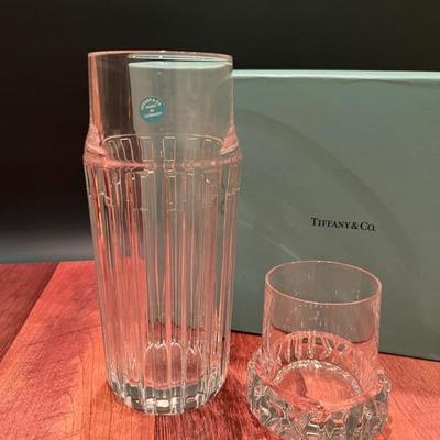 Tiffany & Co, Atlas water decanter with water glass stopper, discontinued in 2020, new in box