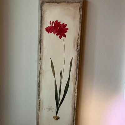 Decorative picture with a red flower