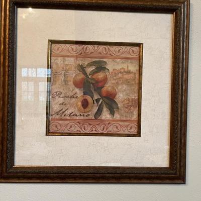 Lots of framed art work--still lives, abstracts, botanicals, museum posters, nature