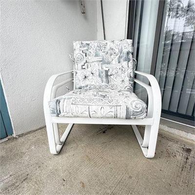 Aluminum White Patio Chair with Cushions

