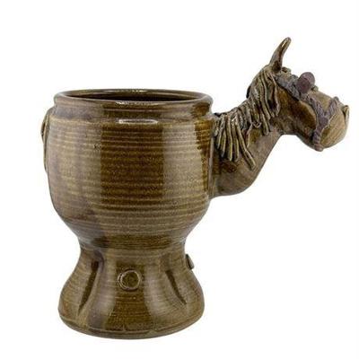Lot 345 
Fogerty Studio Pottery Signed Barn Horse Table Top Planter