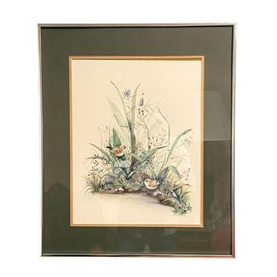 Lot 008   
Terry W. Thomas, "Birds in Garden" Watercolor