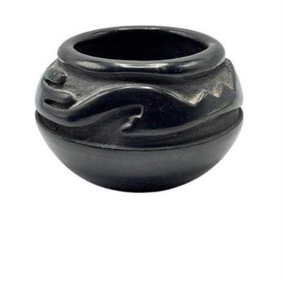 Lot 018-113   
Santa Clara Blackware Pottery Jar