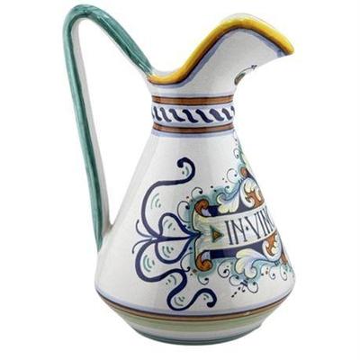 Lot 220  
Deruta Hand-Painted Wine Pottery Pitcher