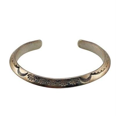 Lot 018-804  
Navajo J.N. Signed Sterling Silver Cuff