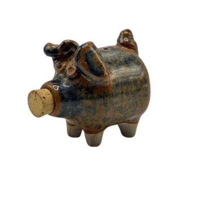 Lot 206   
Studio Pottery Pig Salt Shaker, SIgned
