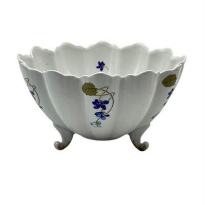 Lot 036   
Havilland Limoges France "Imperatrice Eugenie" Tri-Footed Bowl
