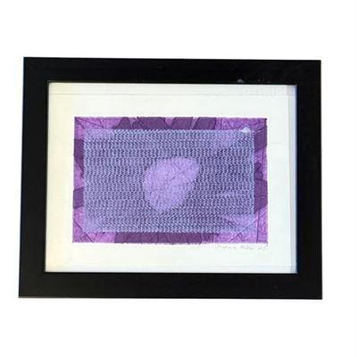 Lot 011   
Stephanie Milner, "Purple Flower Net" Mixed Media Art