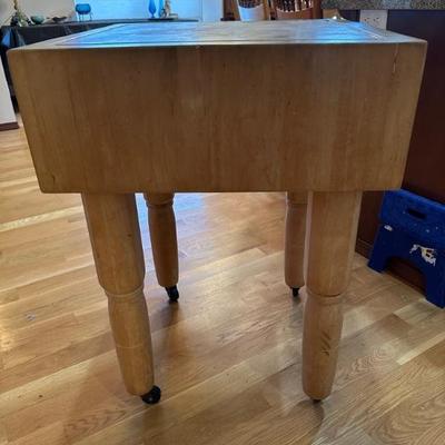 Rolling butcher block - easy to move!