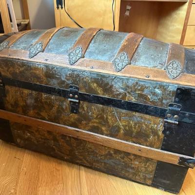 Antique domed steamer trunk