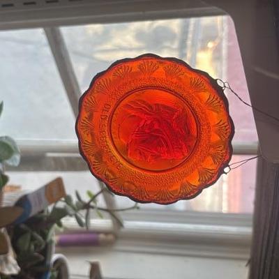 Artisan made stained glass sun catchers and plant stakes