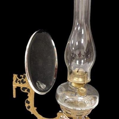 kerosene lamp with Victorian wall mount
