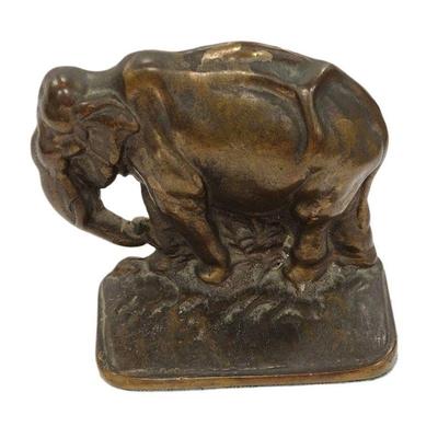 bronze elephant bookend