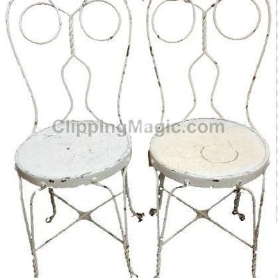 PAIR OF VINTAGE ICE CREAM CHAIRS
