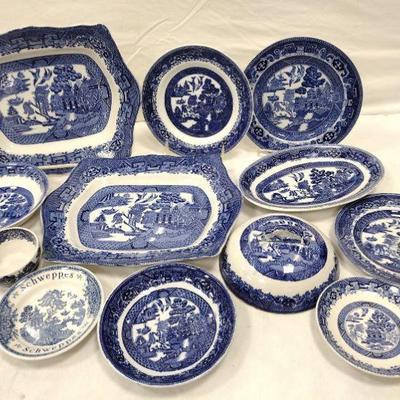 English Willow ware dishes