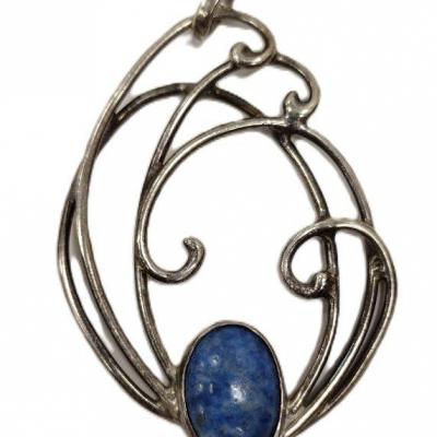 PINE TREE STERLING PENDANT WITH LAPIS