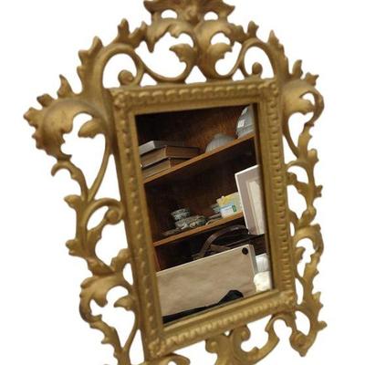 VICTORIAN CAST IRON FREE STANDING MIRROR
