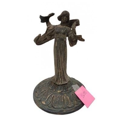 SPELTER FIGURE OF A WOMAN WITH ADDED BASE