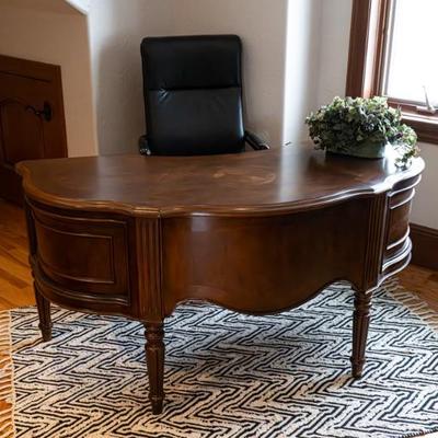 Desk $400 Black Leather Chair $200