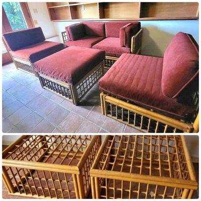 66 philippines bamboo multi configuration sofa hassock sidetables