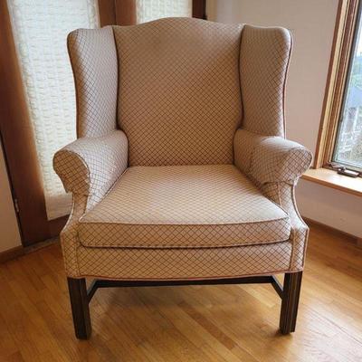 95 chippendale style fabric wingback chair