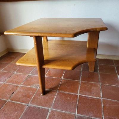 84 mid century heywood wakefield style corner maple wood side table