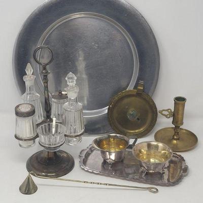 93 brass silverplate tableware & decor